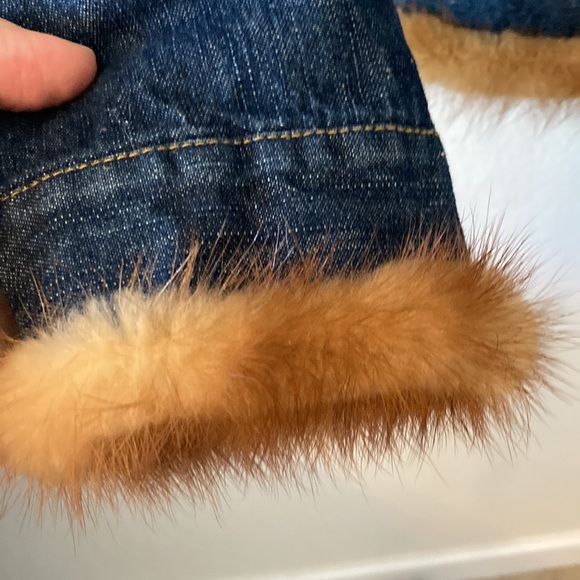 Edwards Lowell Beverly Hills Vintage Jacket With Mink Fur St. Moritz Denim Small - Picture 7 of 12